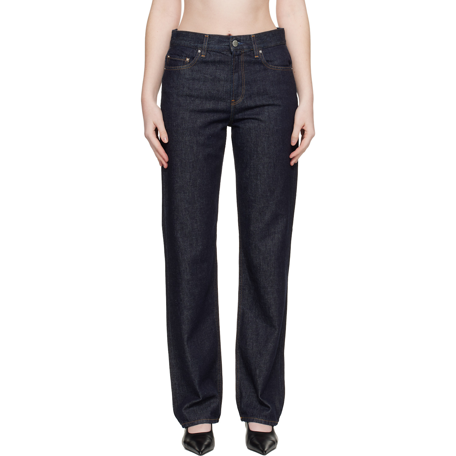TOTEME Navy Low Straight Jeans