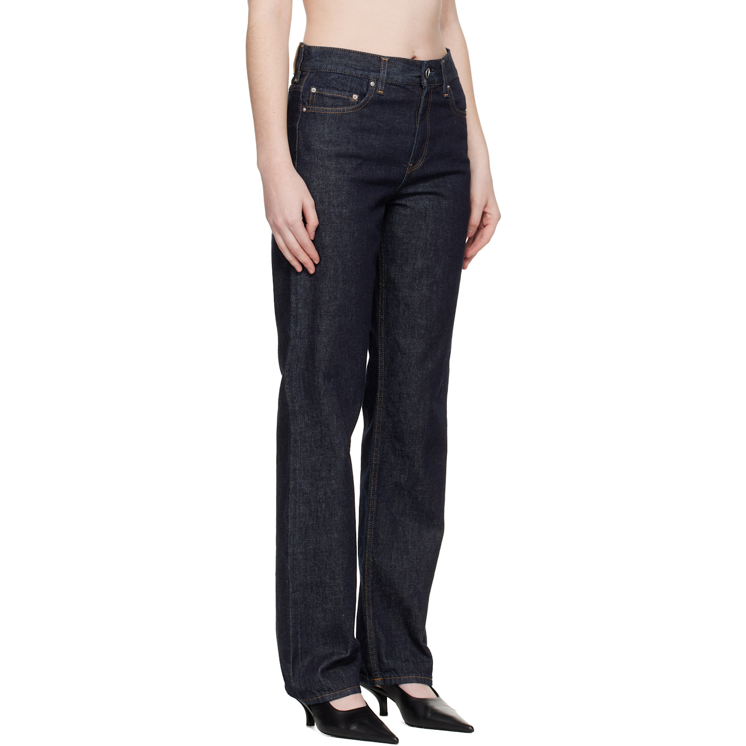  Toteme Navy Low Straight Jeans 