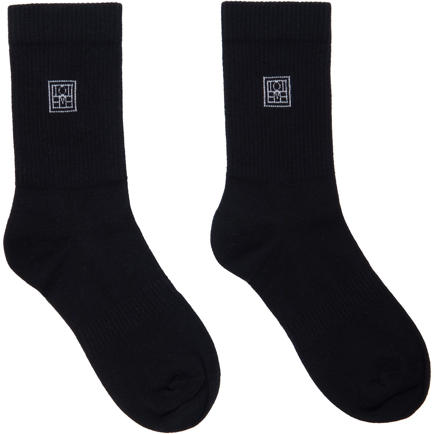  Toteme Two-pack Black Monogram Socks 