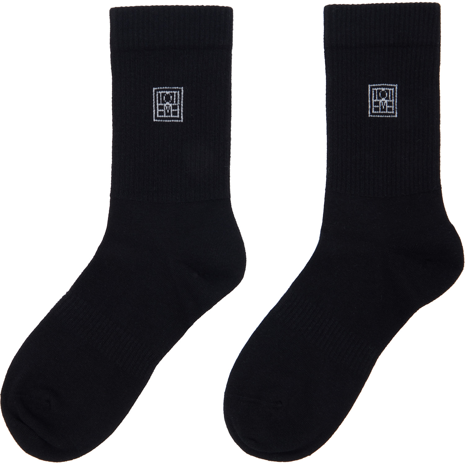 Toteme Two-pack Black Monogram Socks 