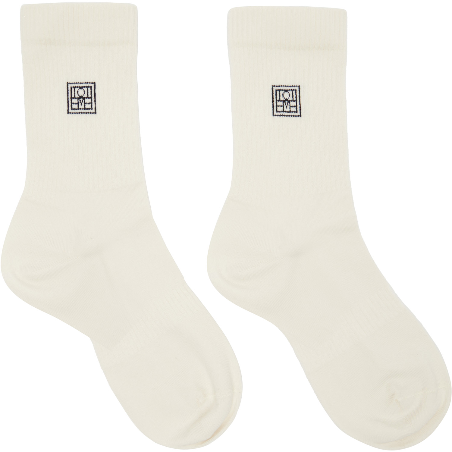  Toteme Two-pack Off-white Monogram Socks 