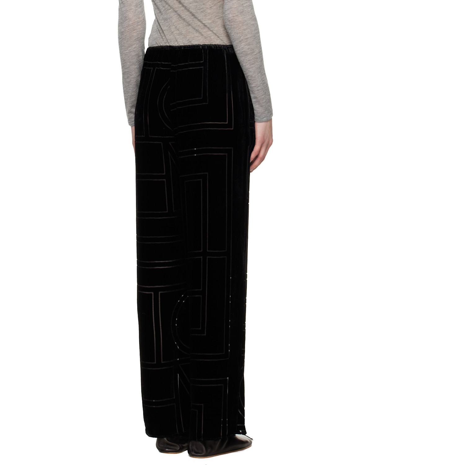  Toteme Black Monogram Devoré Lounge Pants 