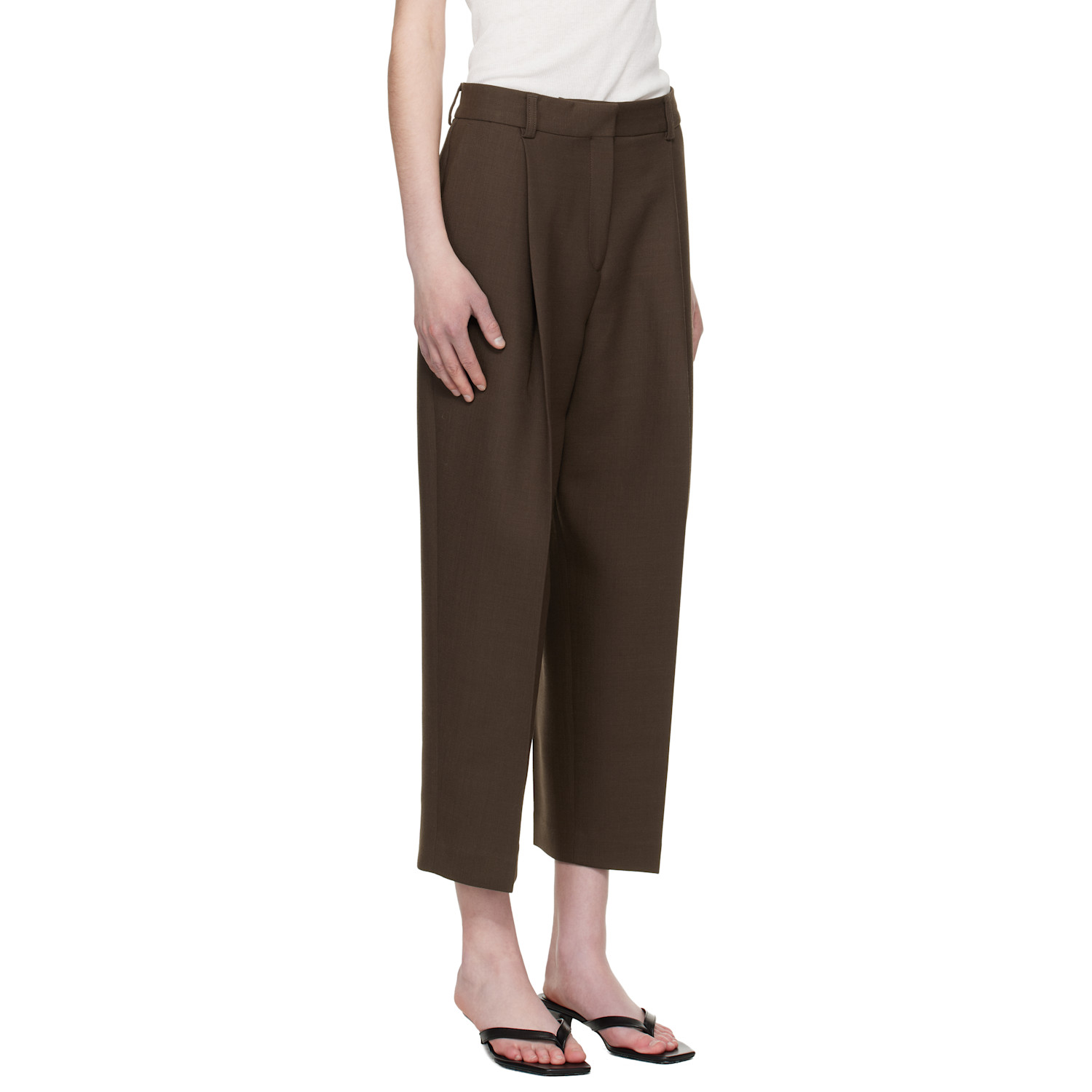  Toteme Brown Pleated Straight Trousers 