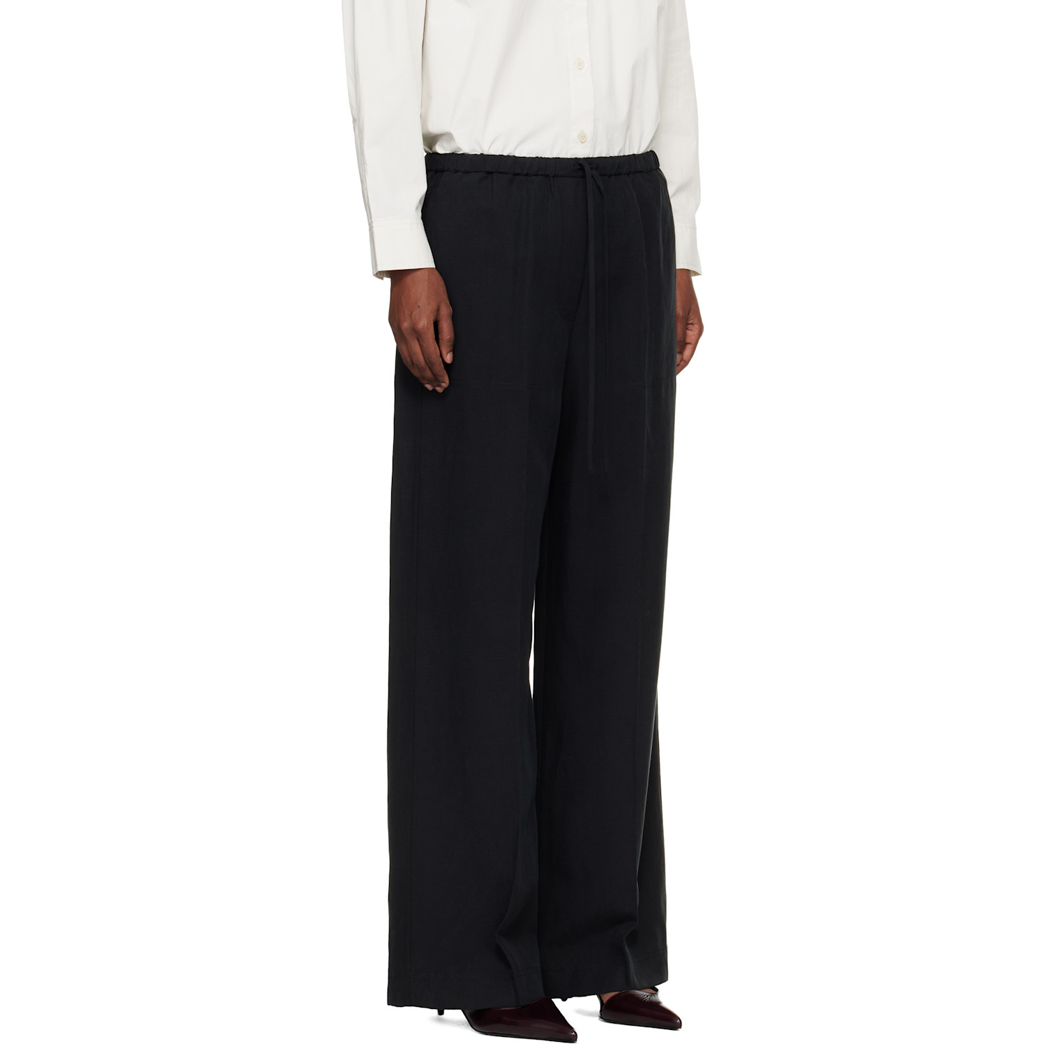 Toteme Black Fluid Drawstring Trousers 