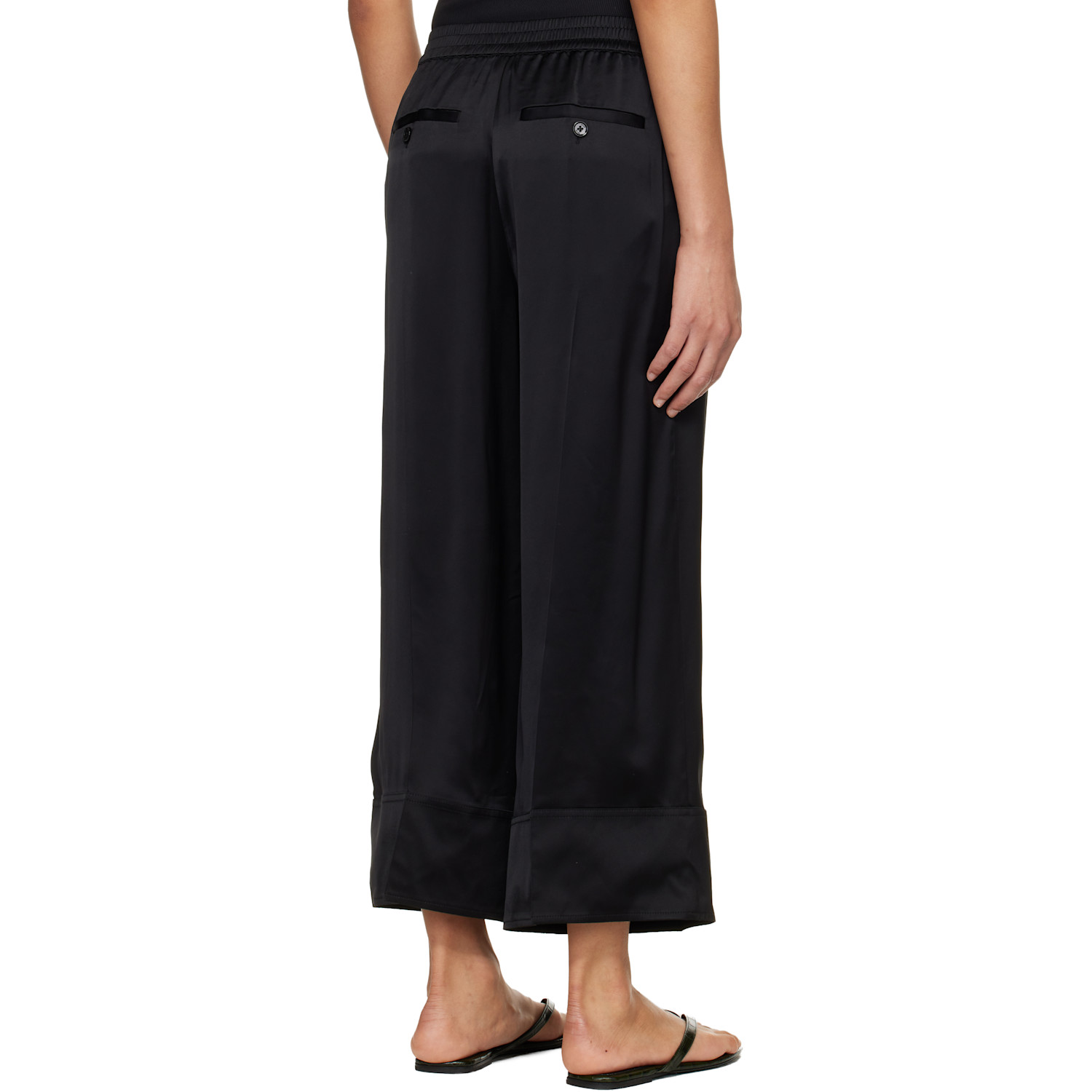  Toteme Black Satin Drawstring Trousers 