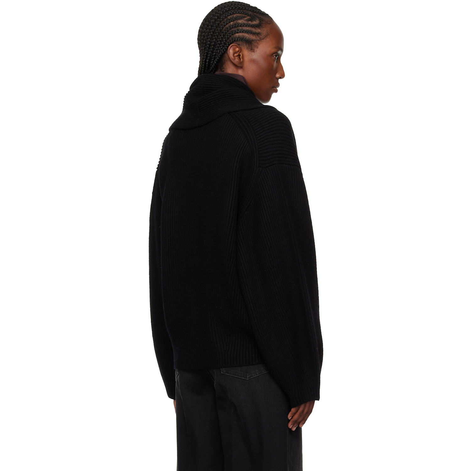  Toteme Black Shawl-lapel Cardigan 