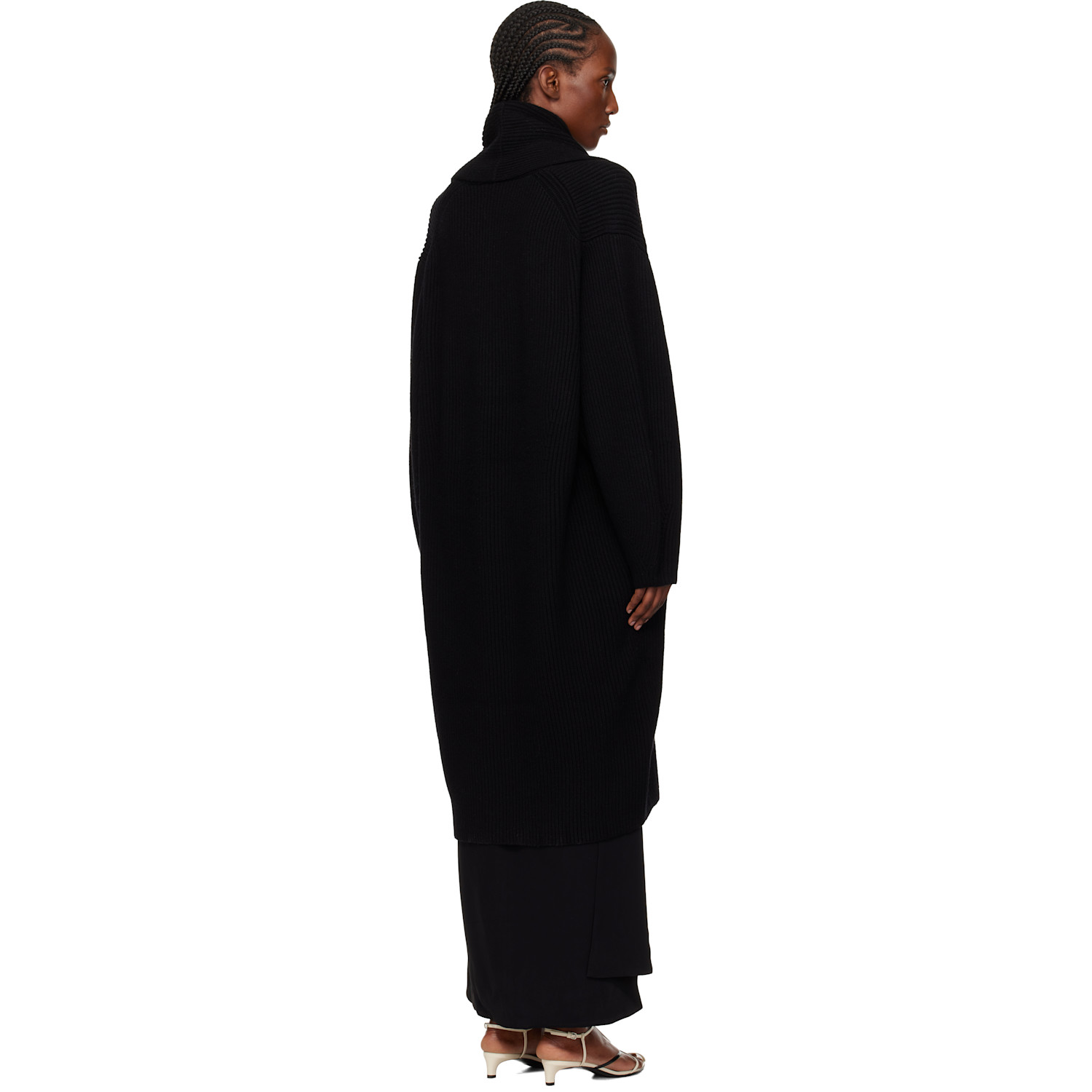  Toteme Black Long Shawl-lapel Cardigan 