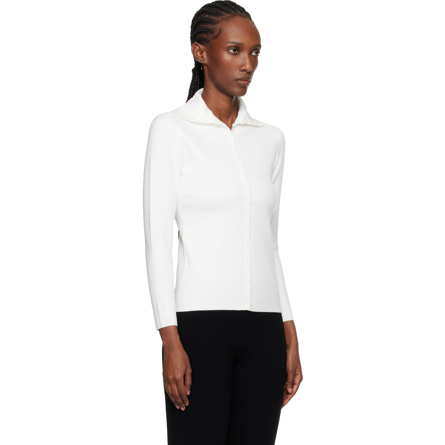  Toteme Off-white Fitted Polo Cardigan 