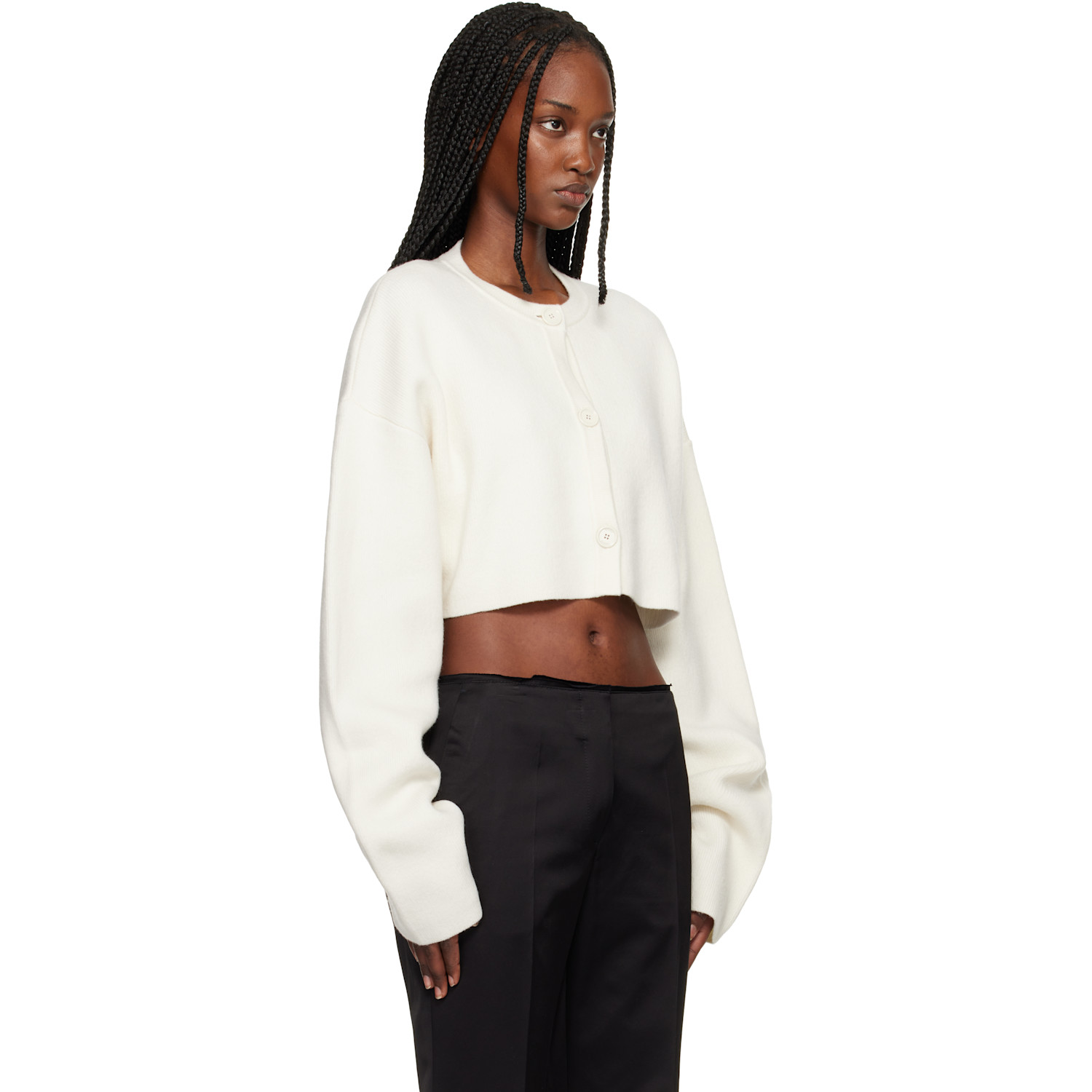  Toteme Off-white Cropped Oversized Cardigan 