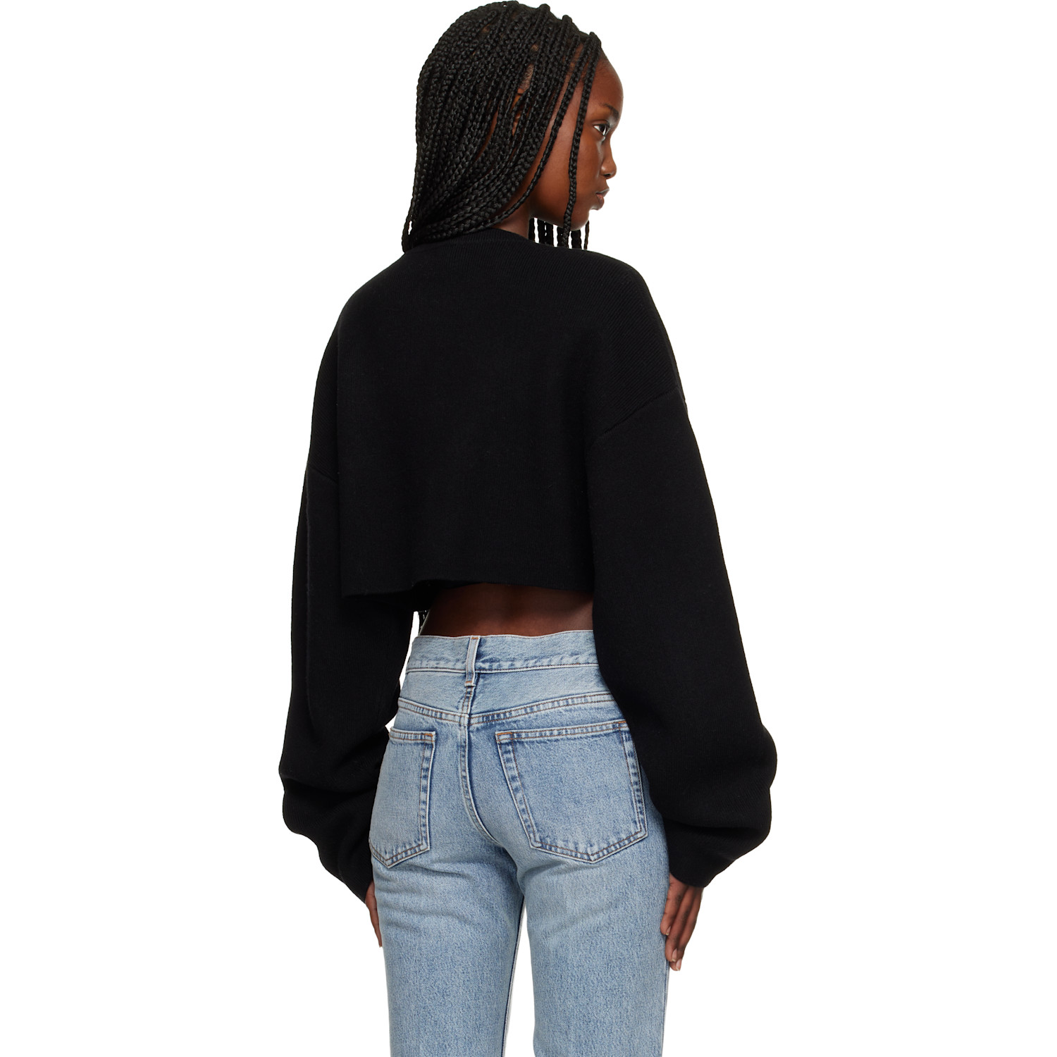  Toteme Black Cropped Oversized Cardigan 
