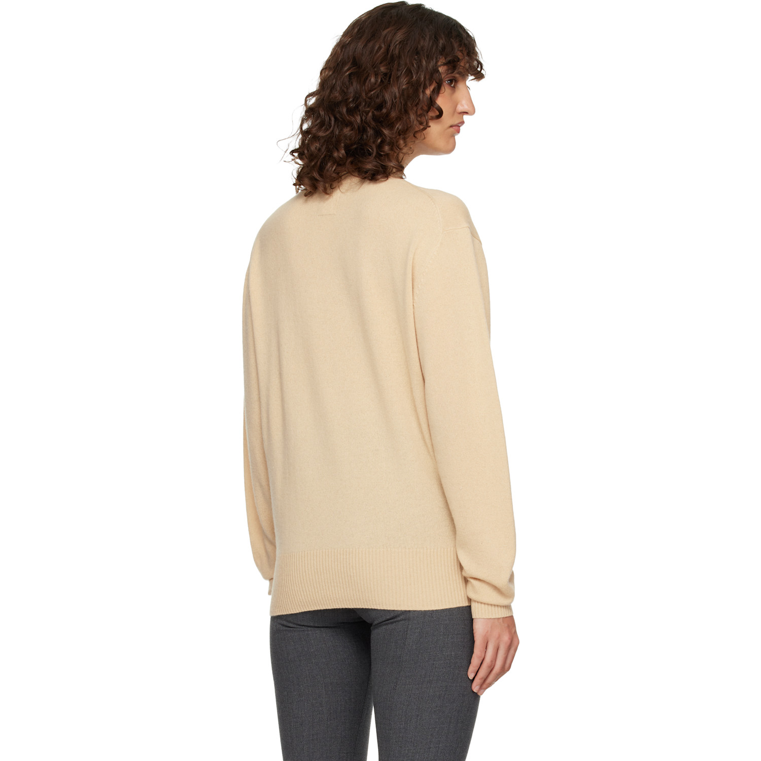  Toteme Beige Classic Cashmere Crew Knit Sweater 