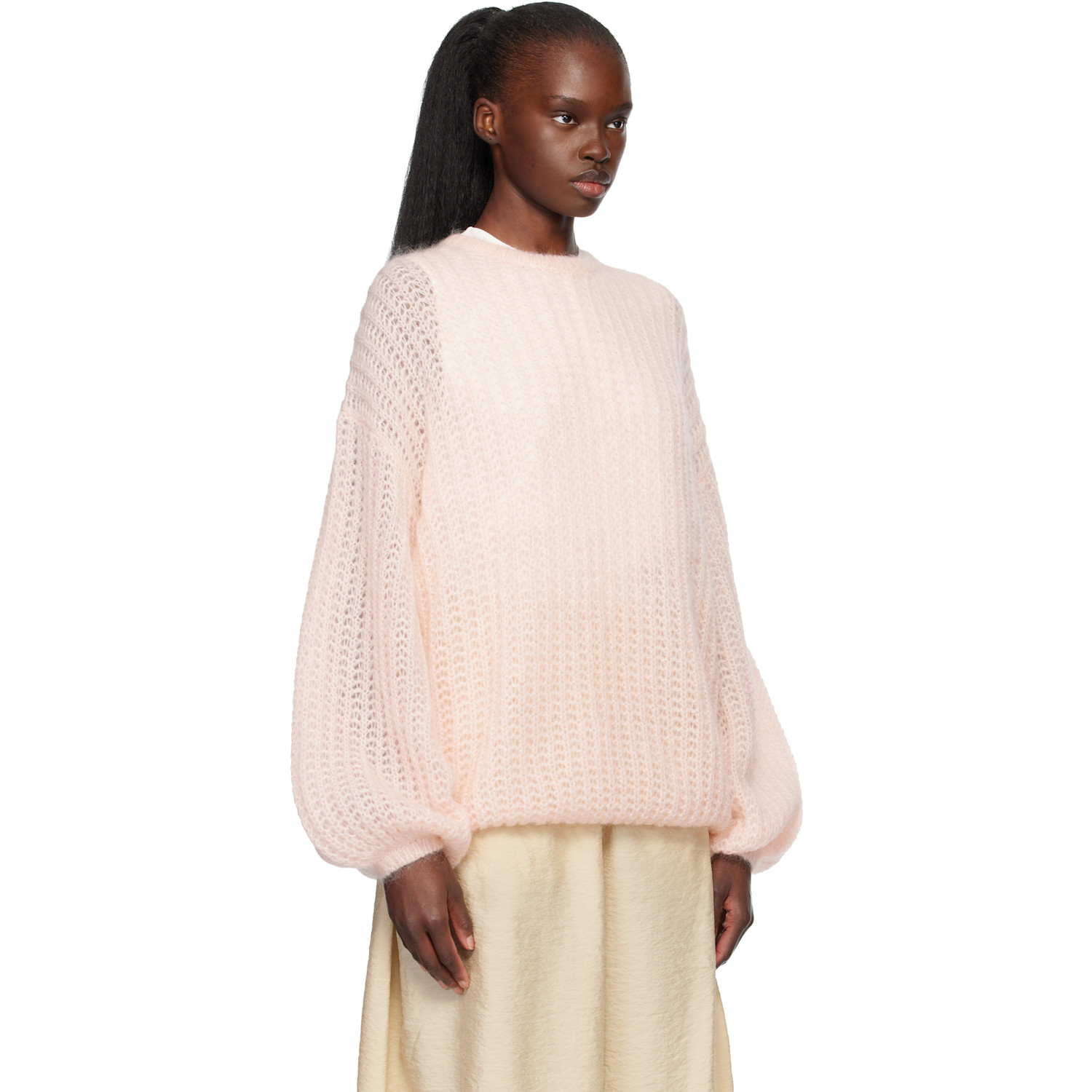  Toteme Pink Puffed Knit Sweater 