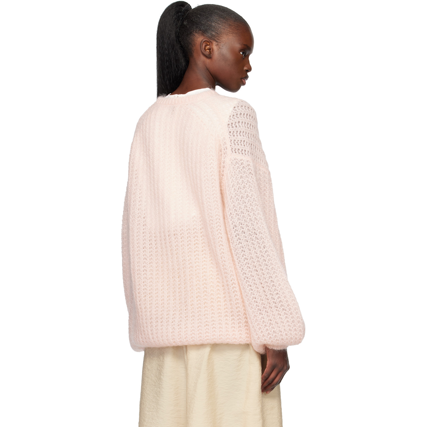  Toteme Pink Puffed Knit Sweater 