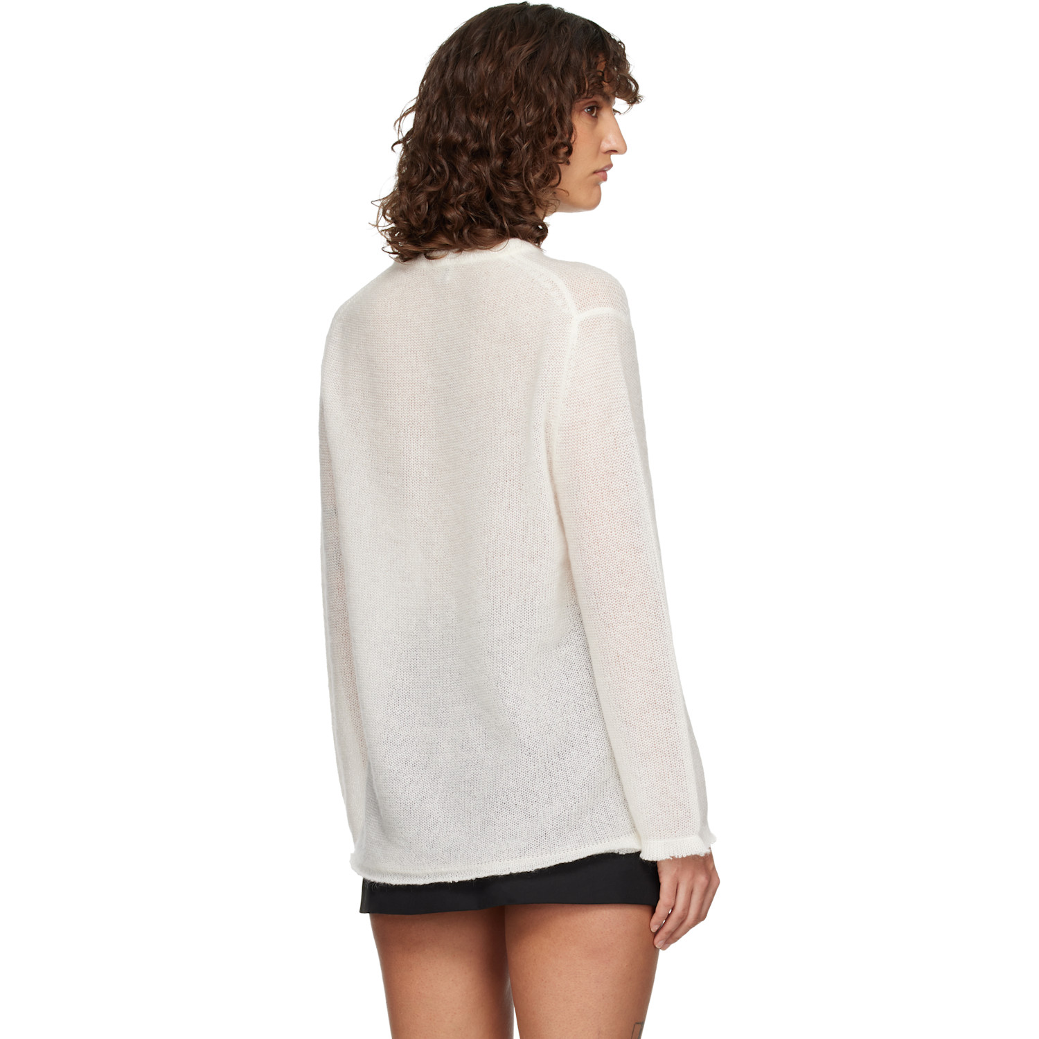  Toteme Off-white Long Open Weave Knit Sweater 