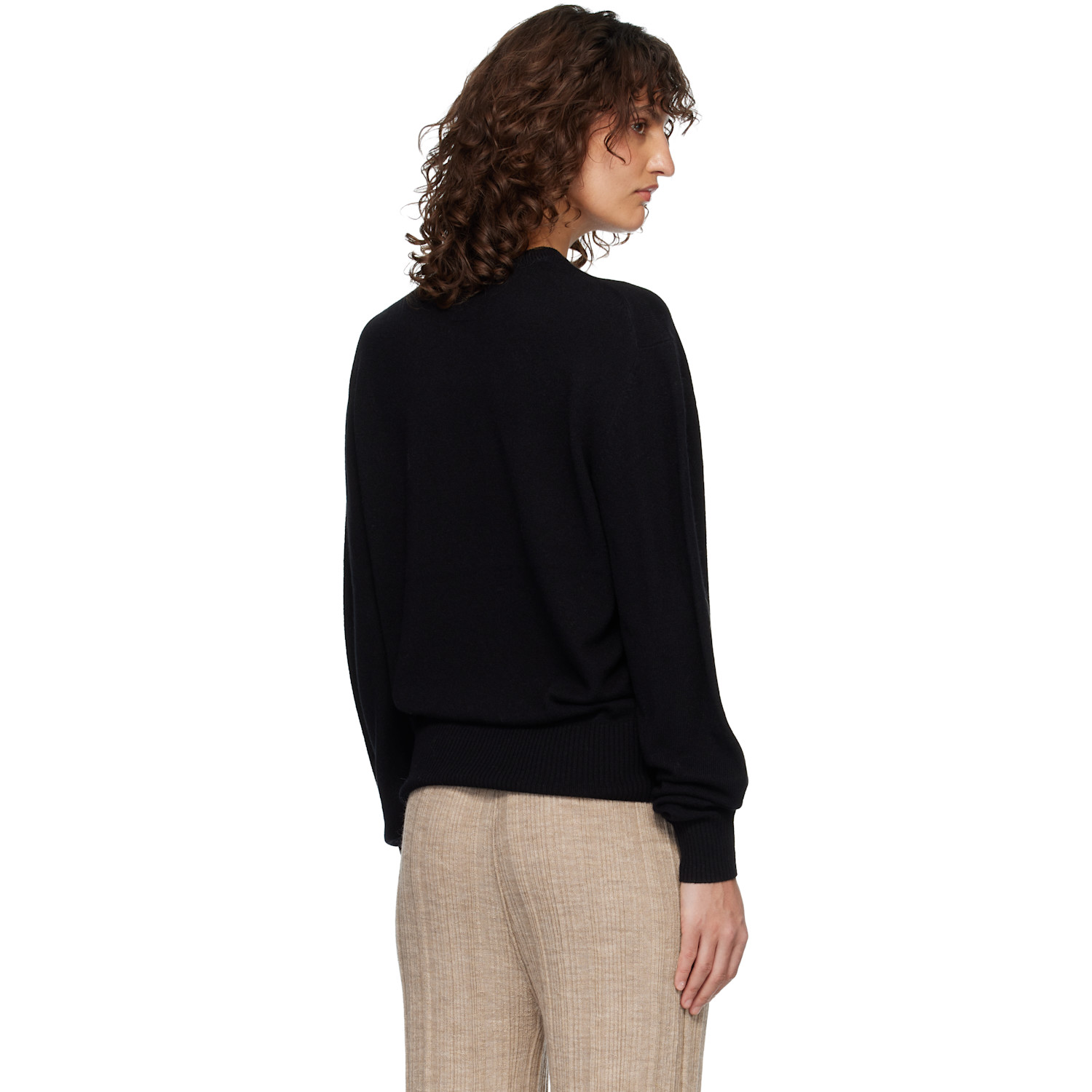  Toteme Black Classic Cashmere Crew Knit Sweater 
