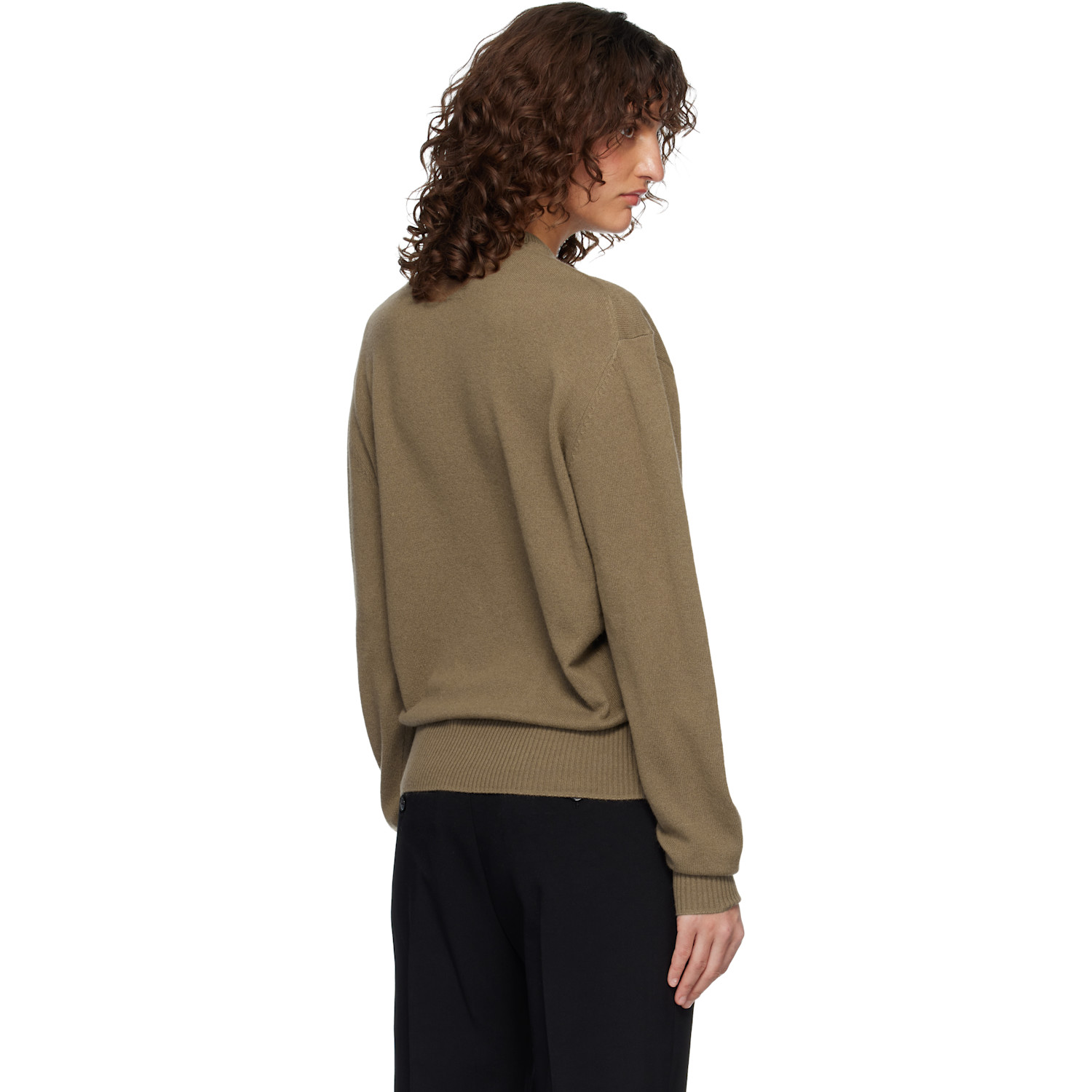  Toteme Khaki Classic Cashmere Crew Knit Sweater 