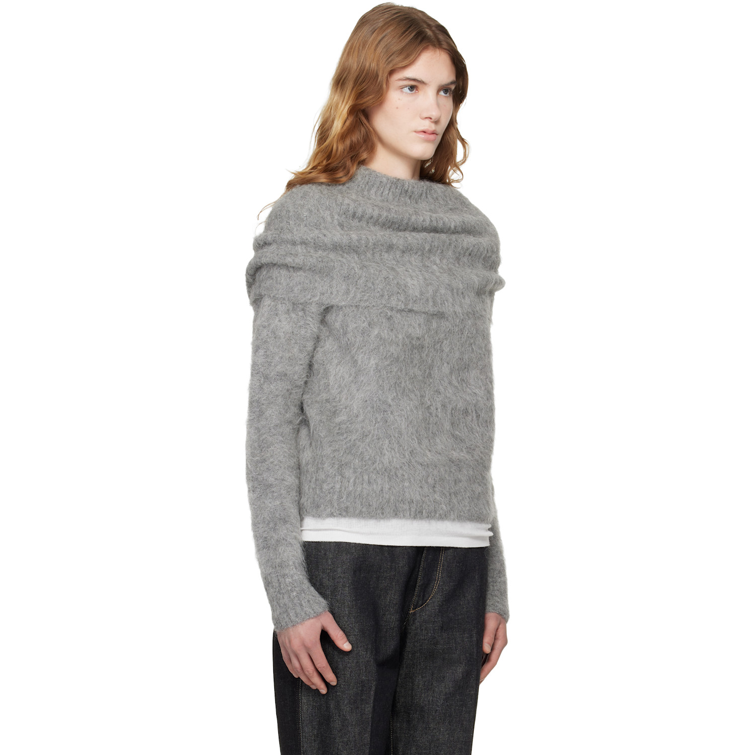  Toteme Gray Funnel Alpaca-blend Knit Turtleneck 