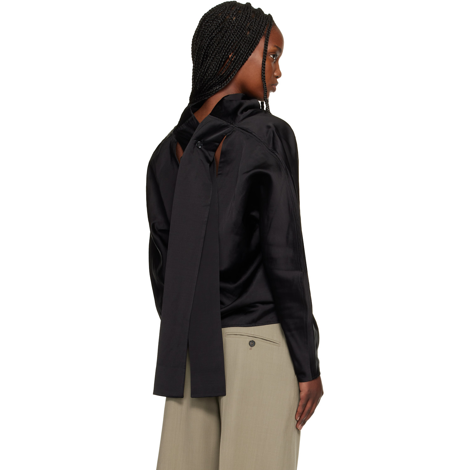  Toteme Black Cowl Neck Blouse 