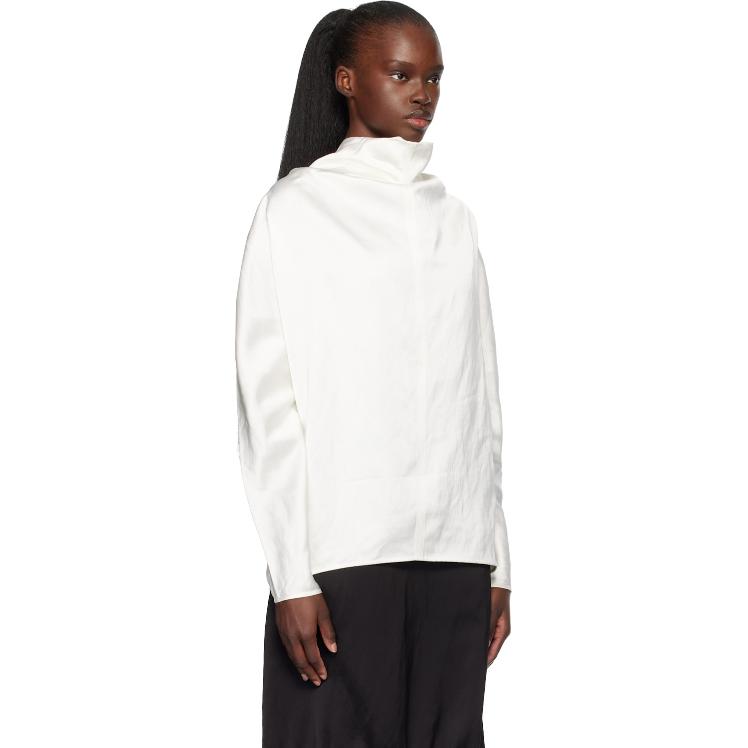  Toteme White Cowl Neck Blouse 