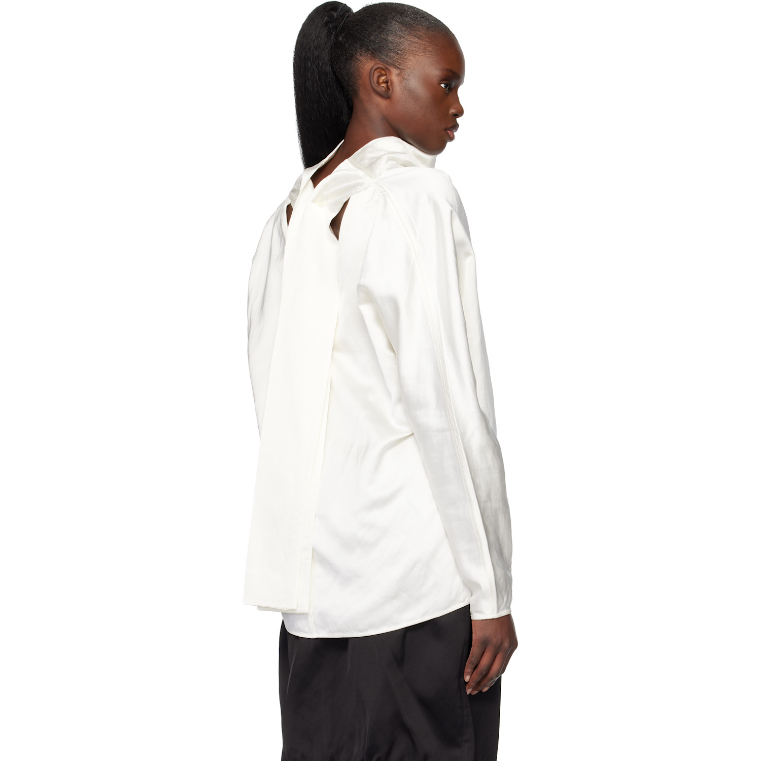  Toteme White Cowl Neck Blouse 