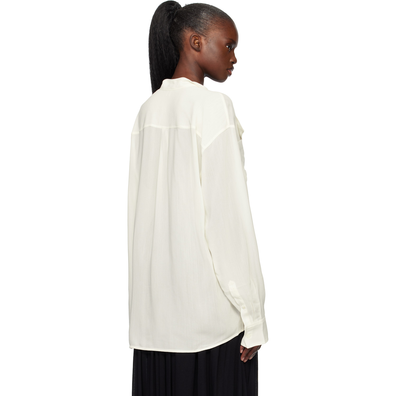  Toteme Off-white Overlapping Collar Blouse 