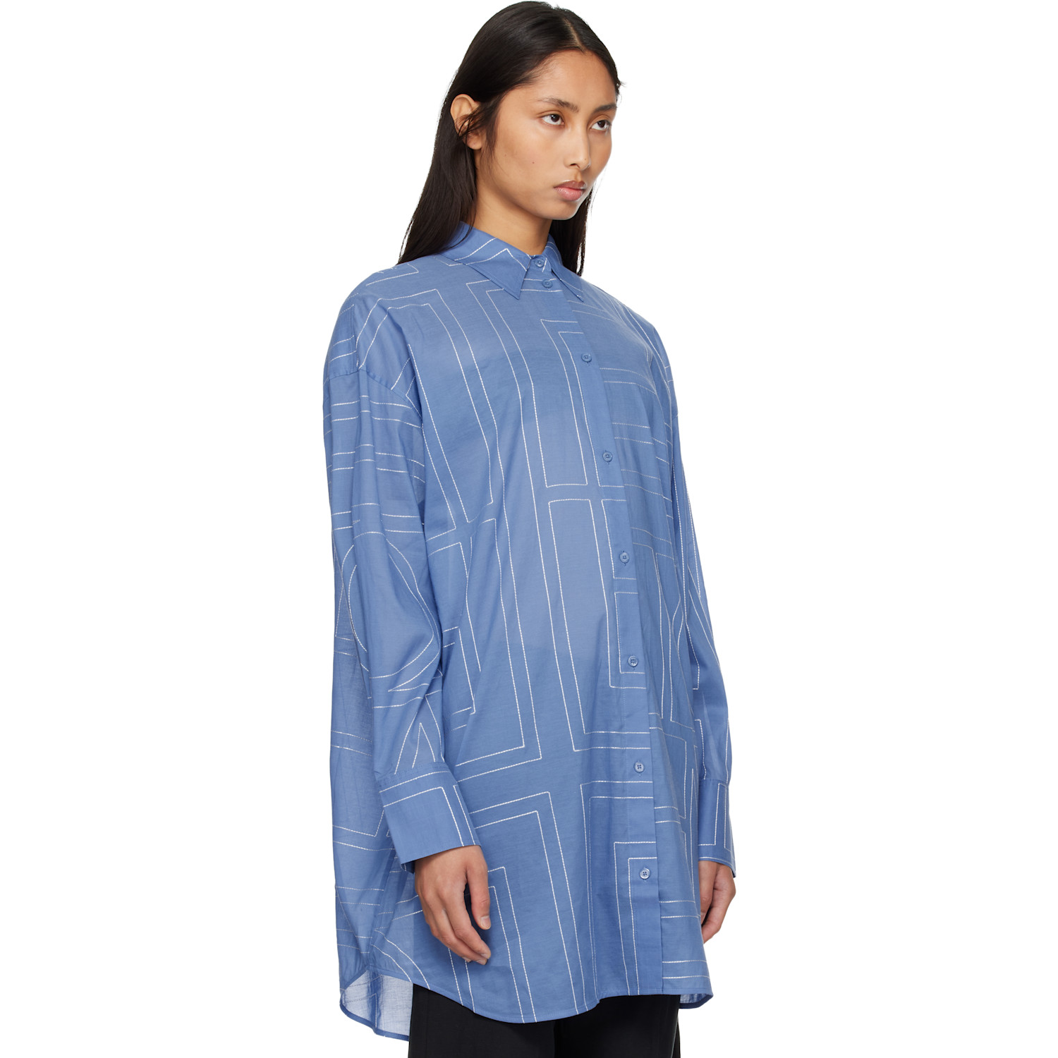  Toteme Blue Long Summer Shirt 