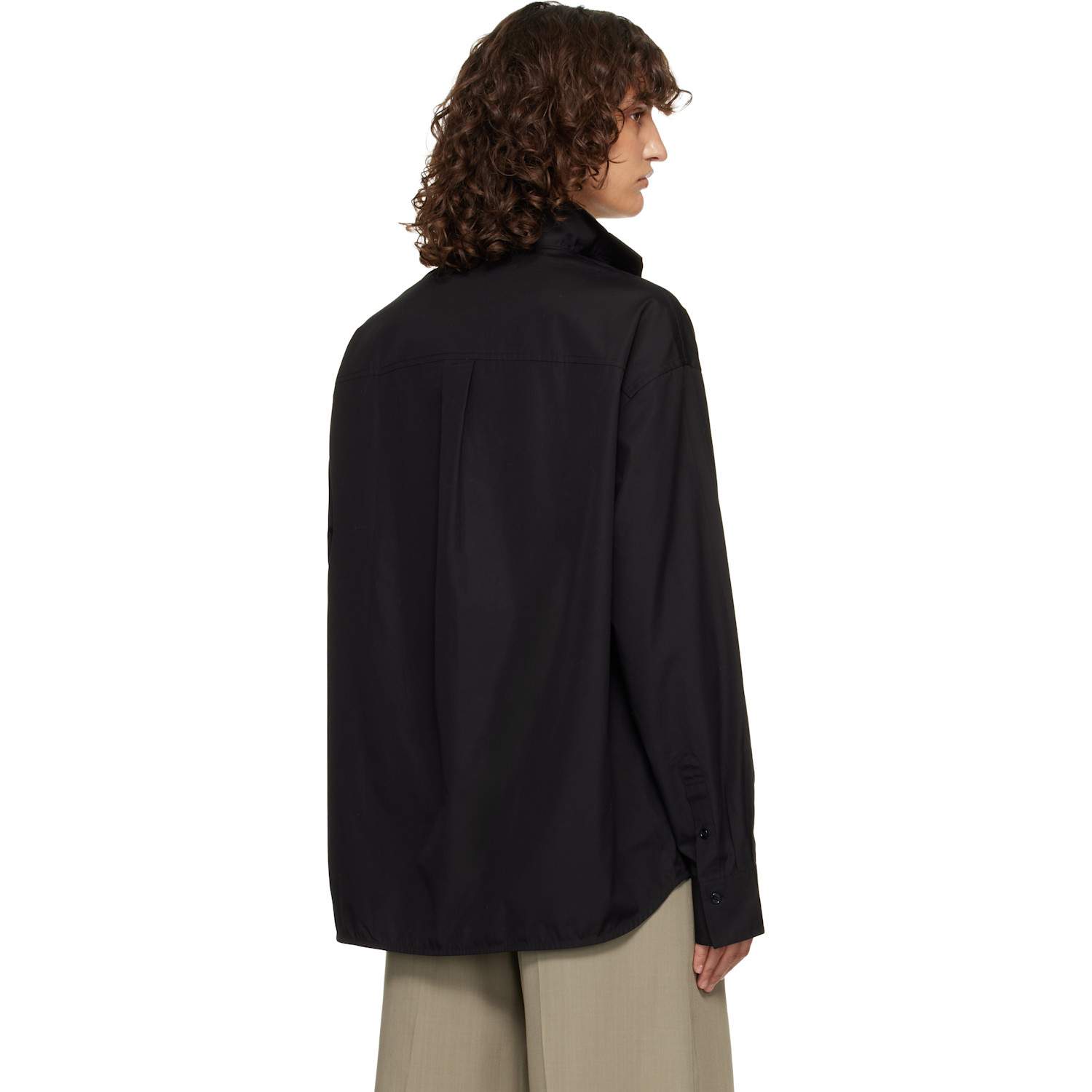  Toteme Black Sharp Poplin Shirt 