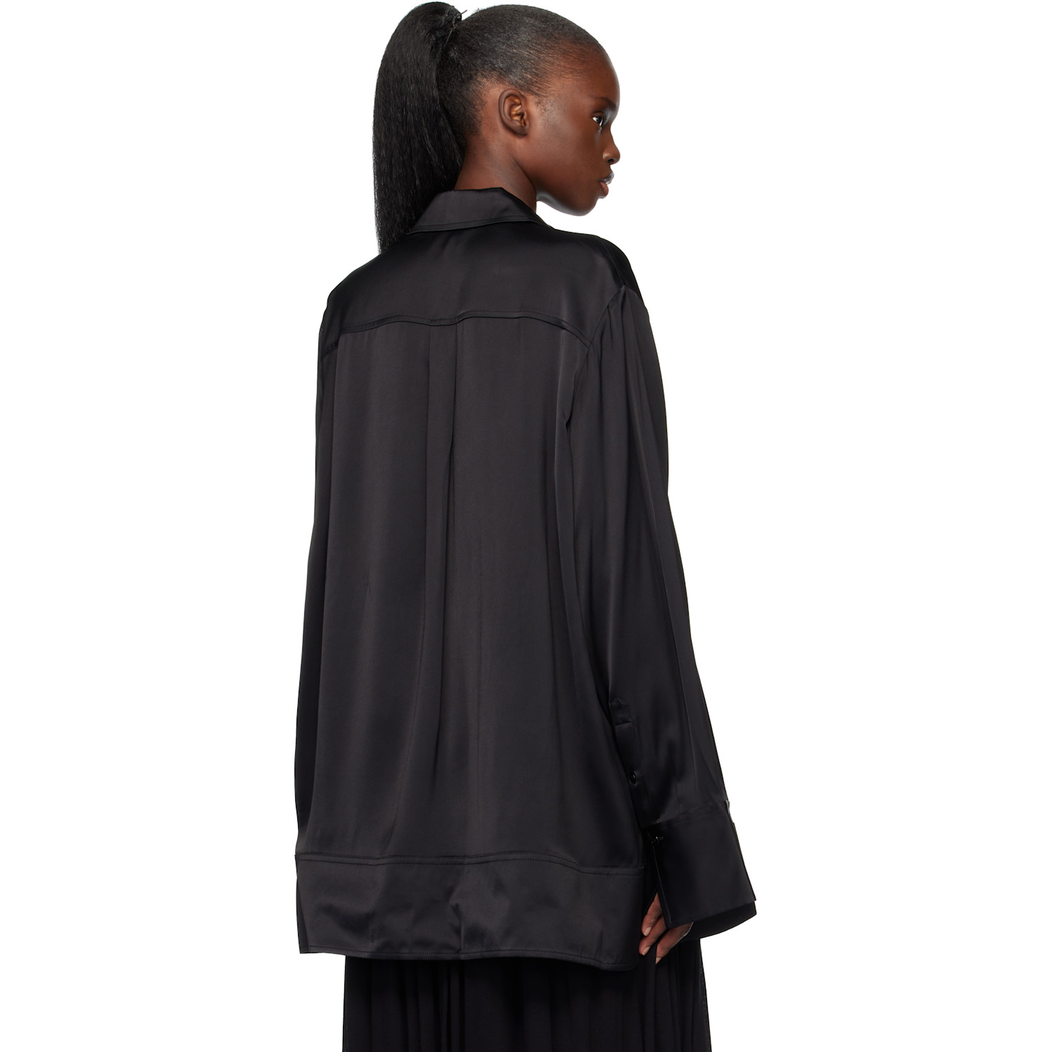  Toteme Black Soft Tuxedo Shirt 