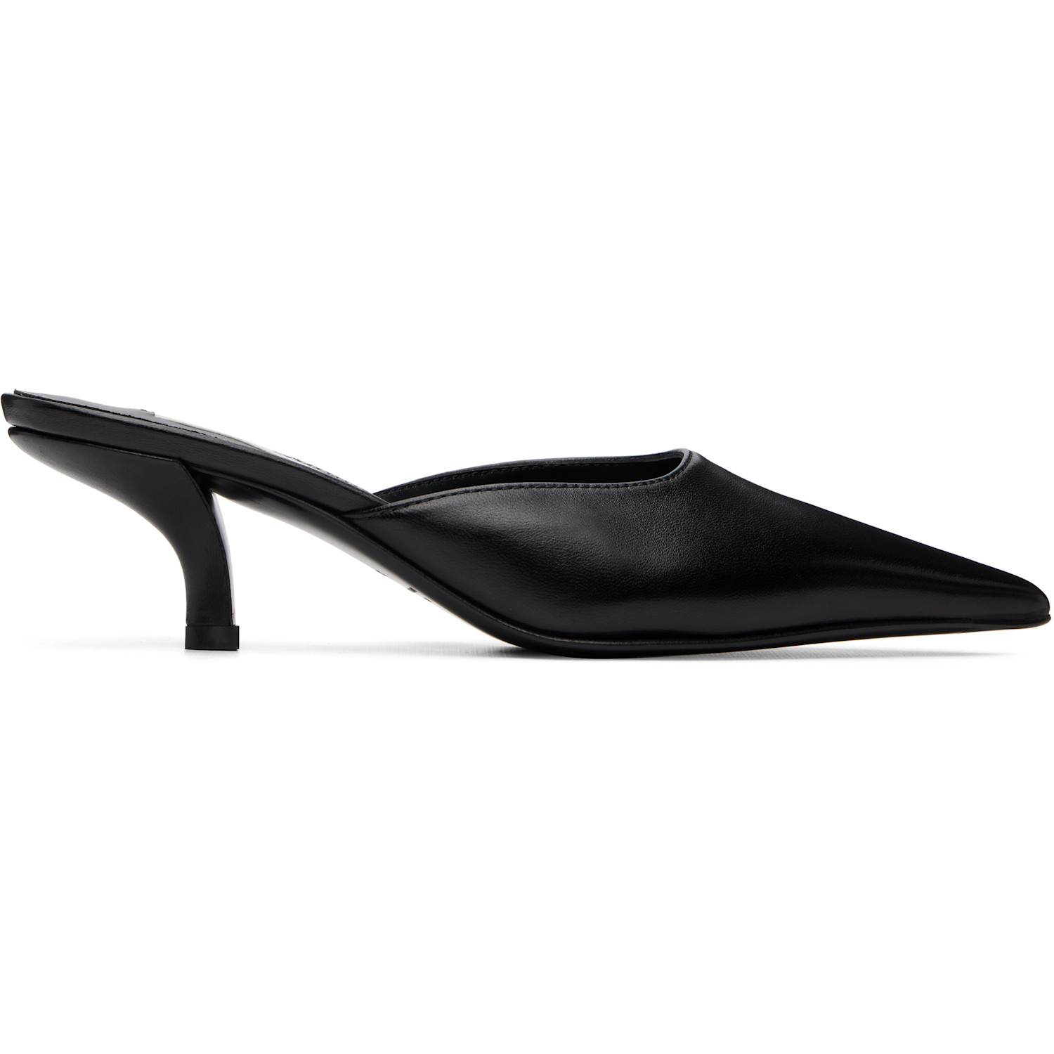 TOTEME Black Sharp Nappa Mule Heels