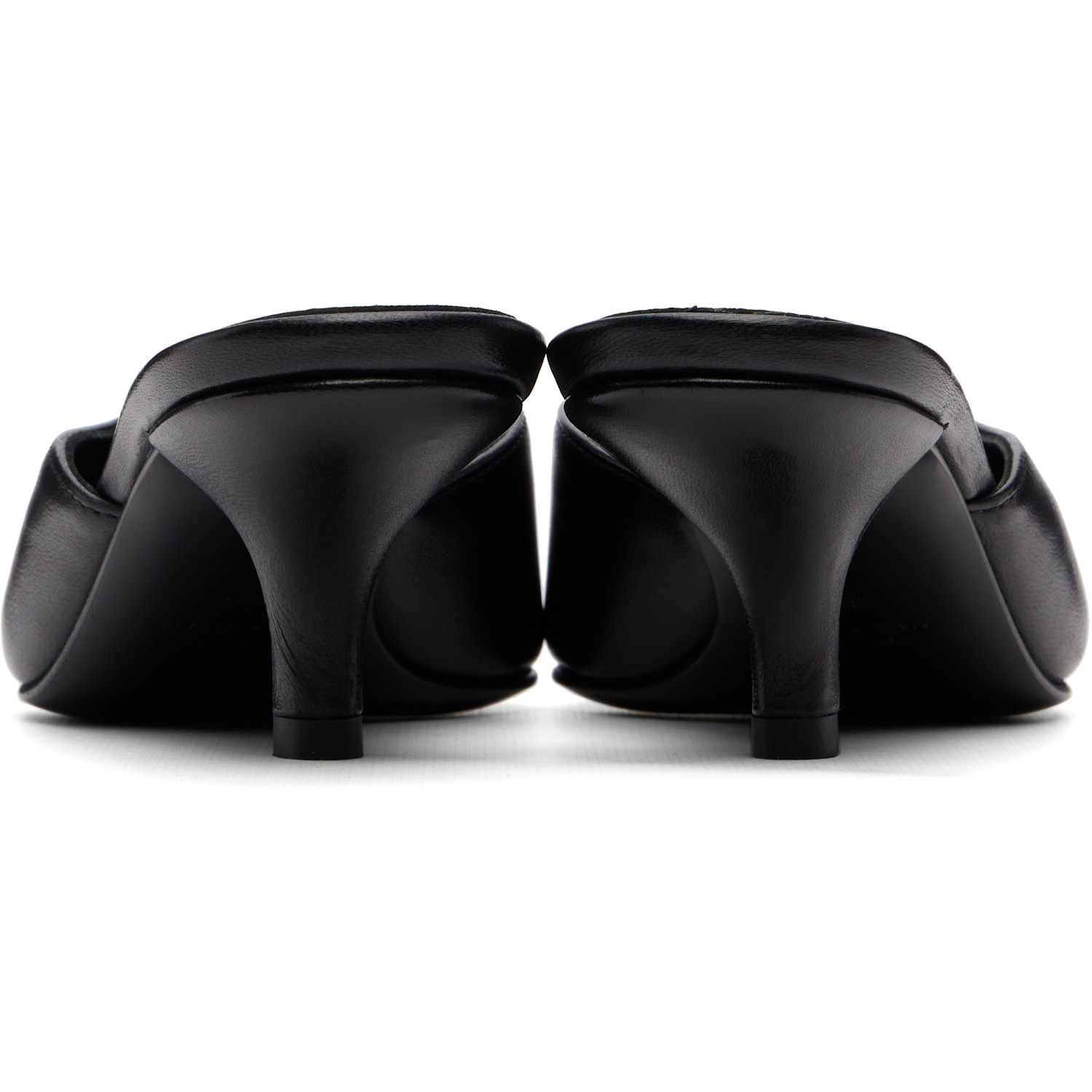  Toteme Black Sharp Nappa Mule Heels 