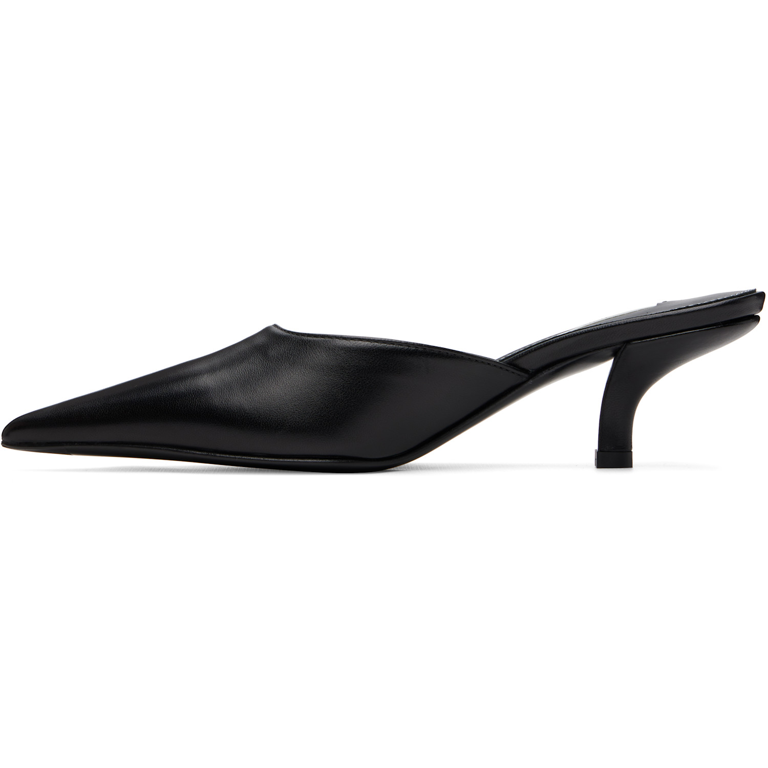  Toteme Black Sharp Nappa Mule Heels 