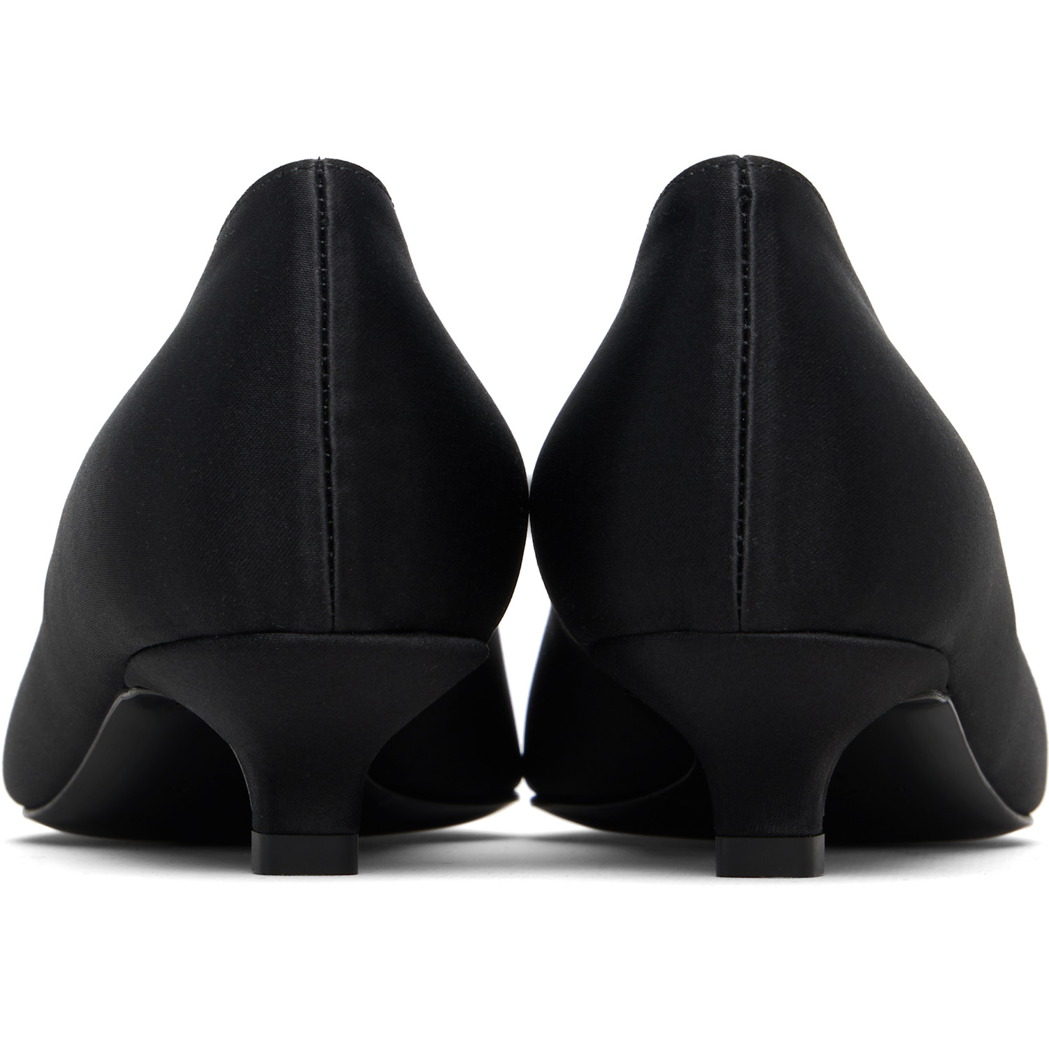  Toteme Black Bow Satin Kitten Heels 