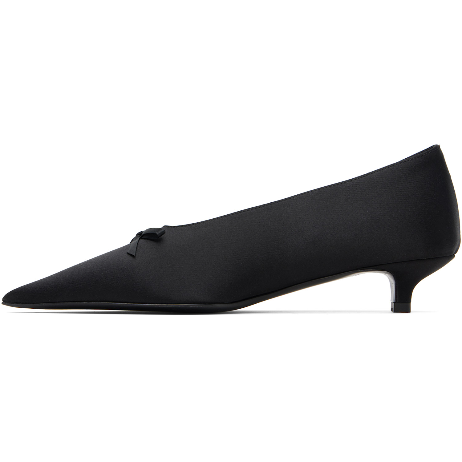  Toteme Black Bow Satin Kitten Heels 