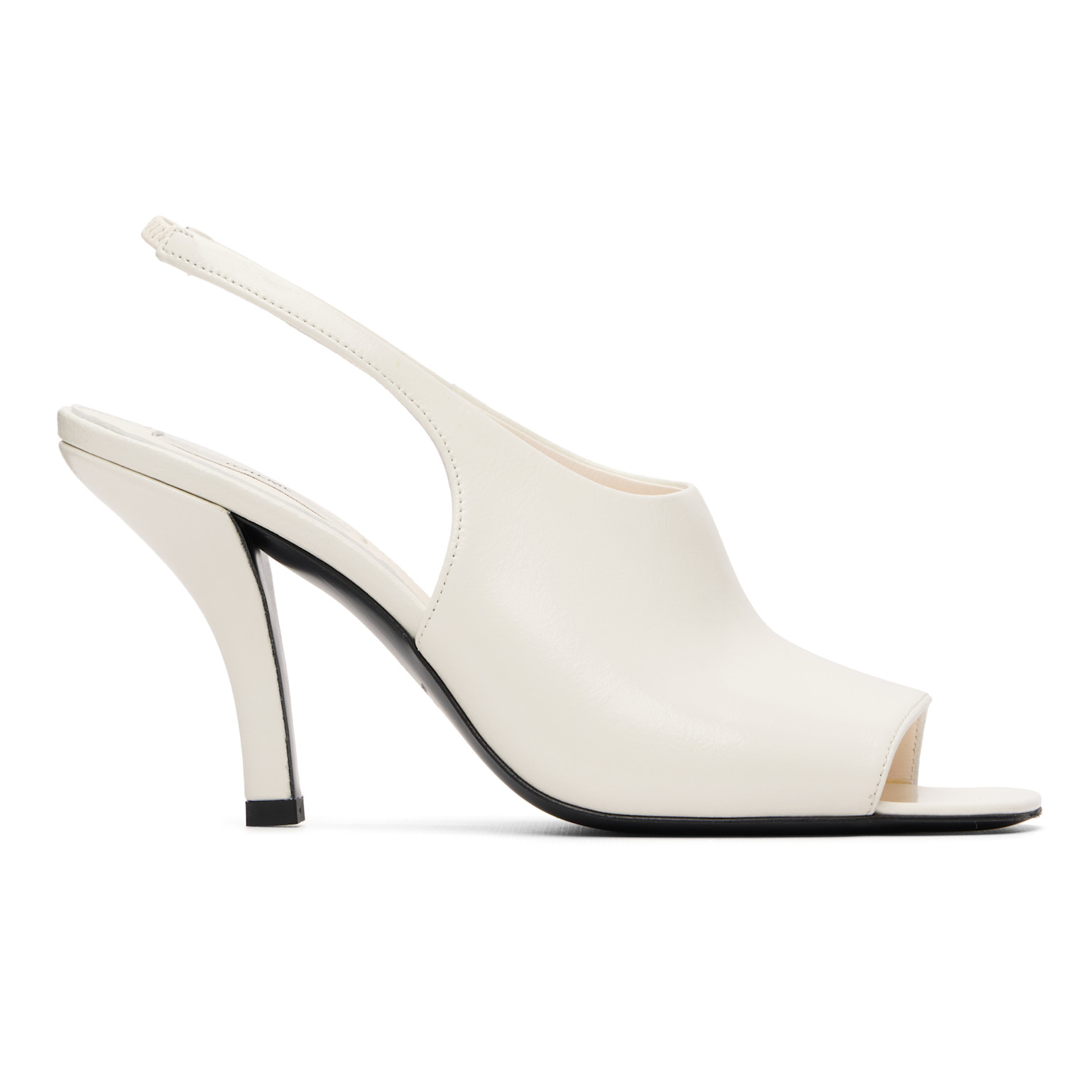 TOTEME Off-White Contour Naplack Slingback Heeled Sandals