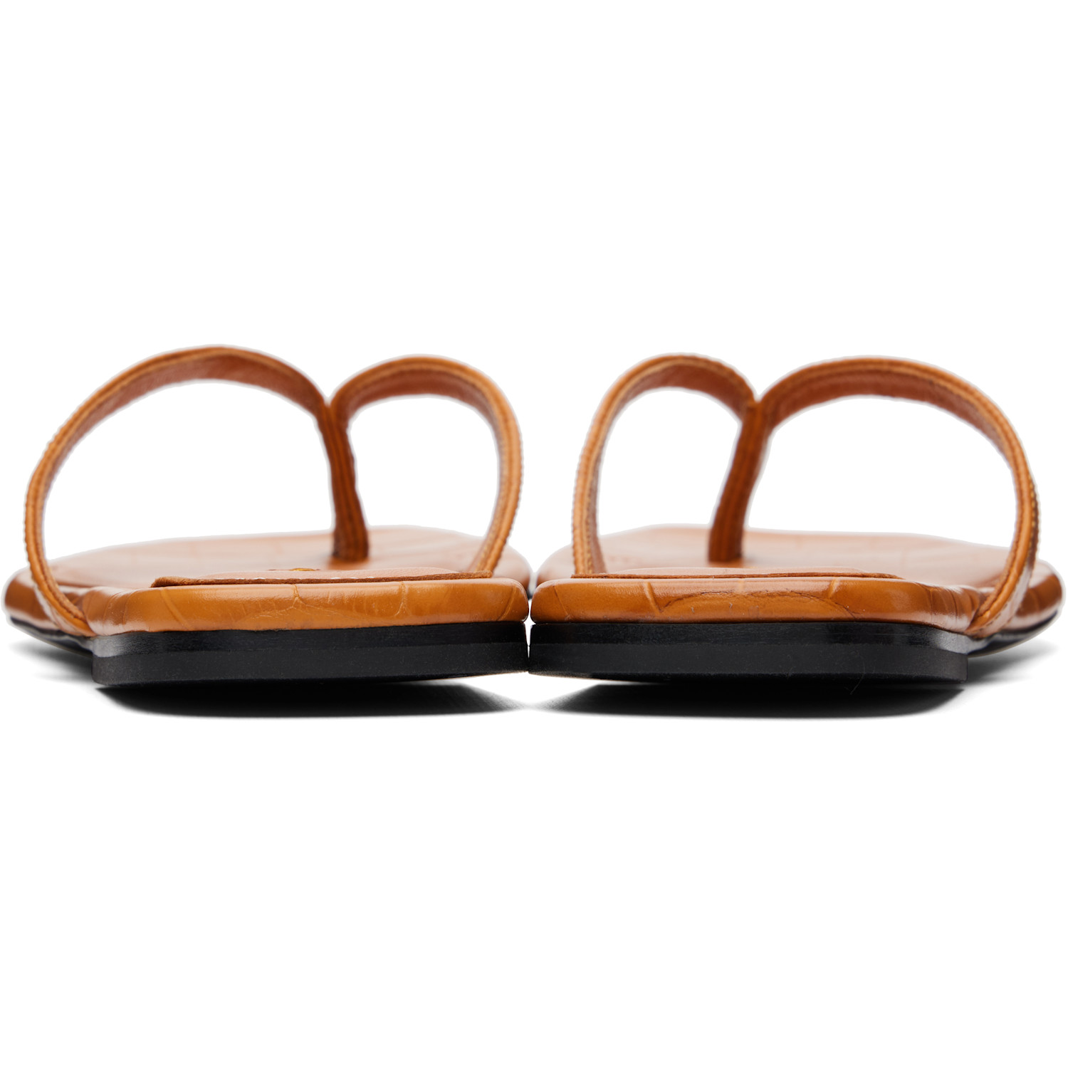  Toteme Orange Croco-embossed Flip-flops 