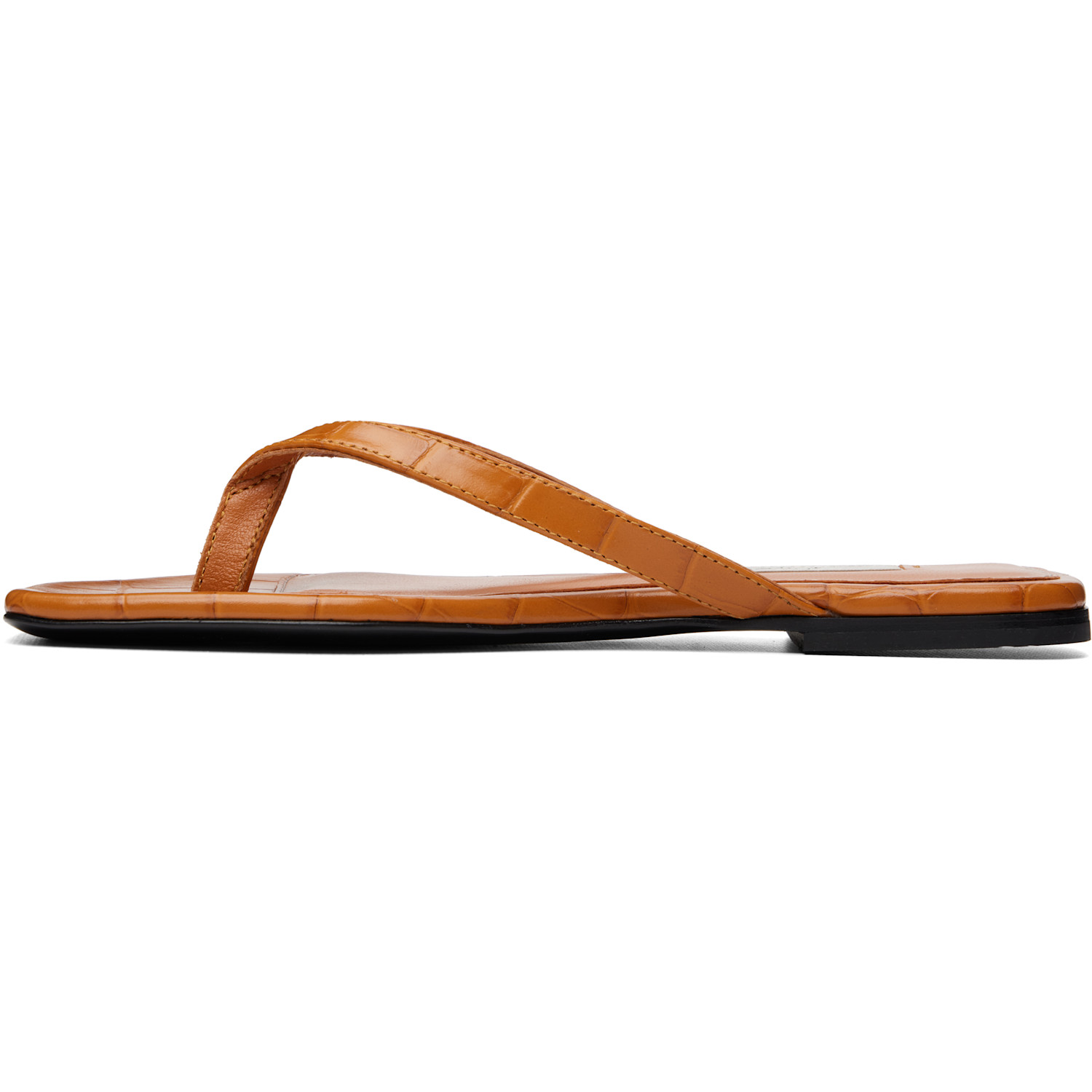  Toteme Orange Croco-embossed Flip-flops 