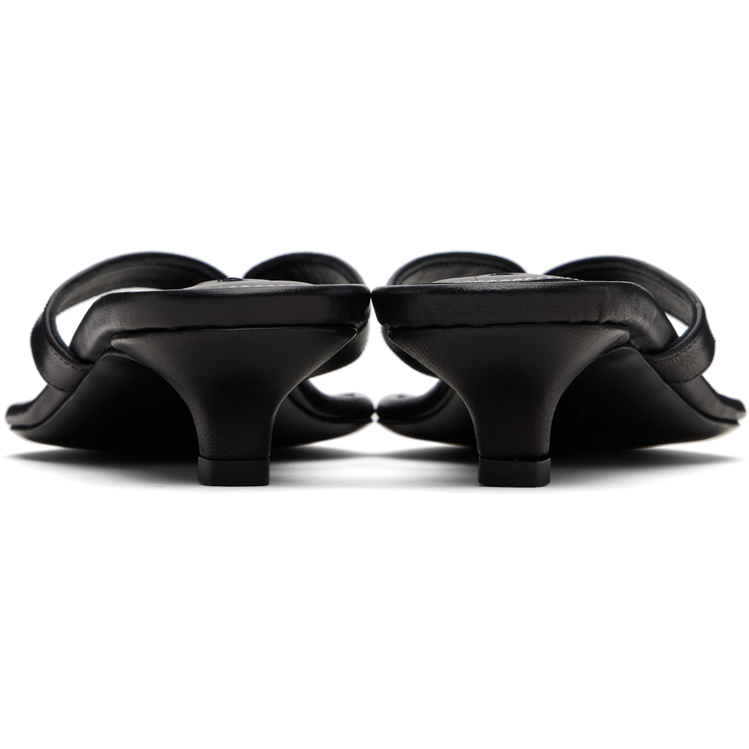  Toteme Black Leather Flip Flop Heeled Sandals 