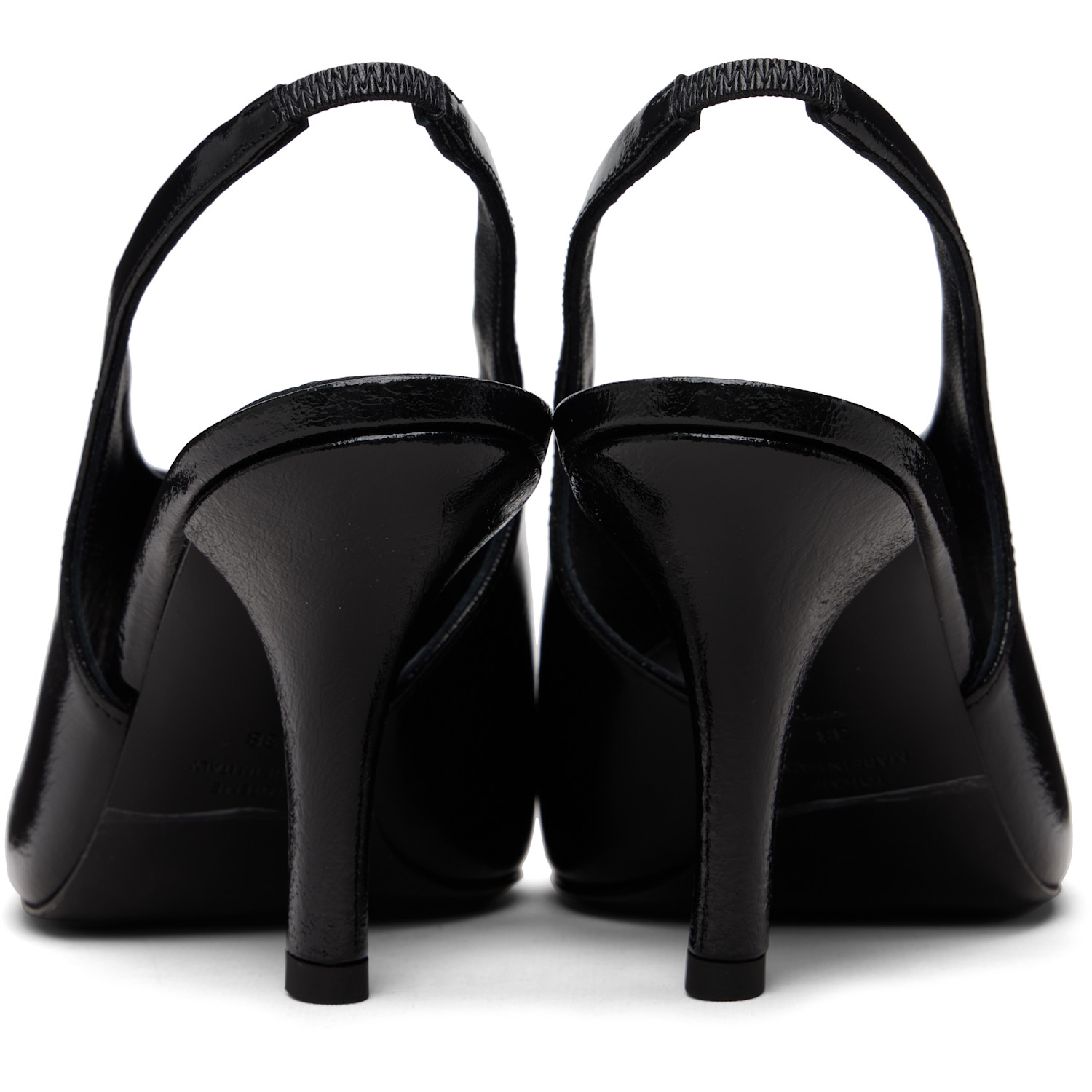  Toteme Black Contour Naplack Slingback Heeled Sandals 