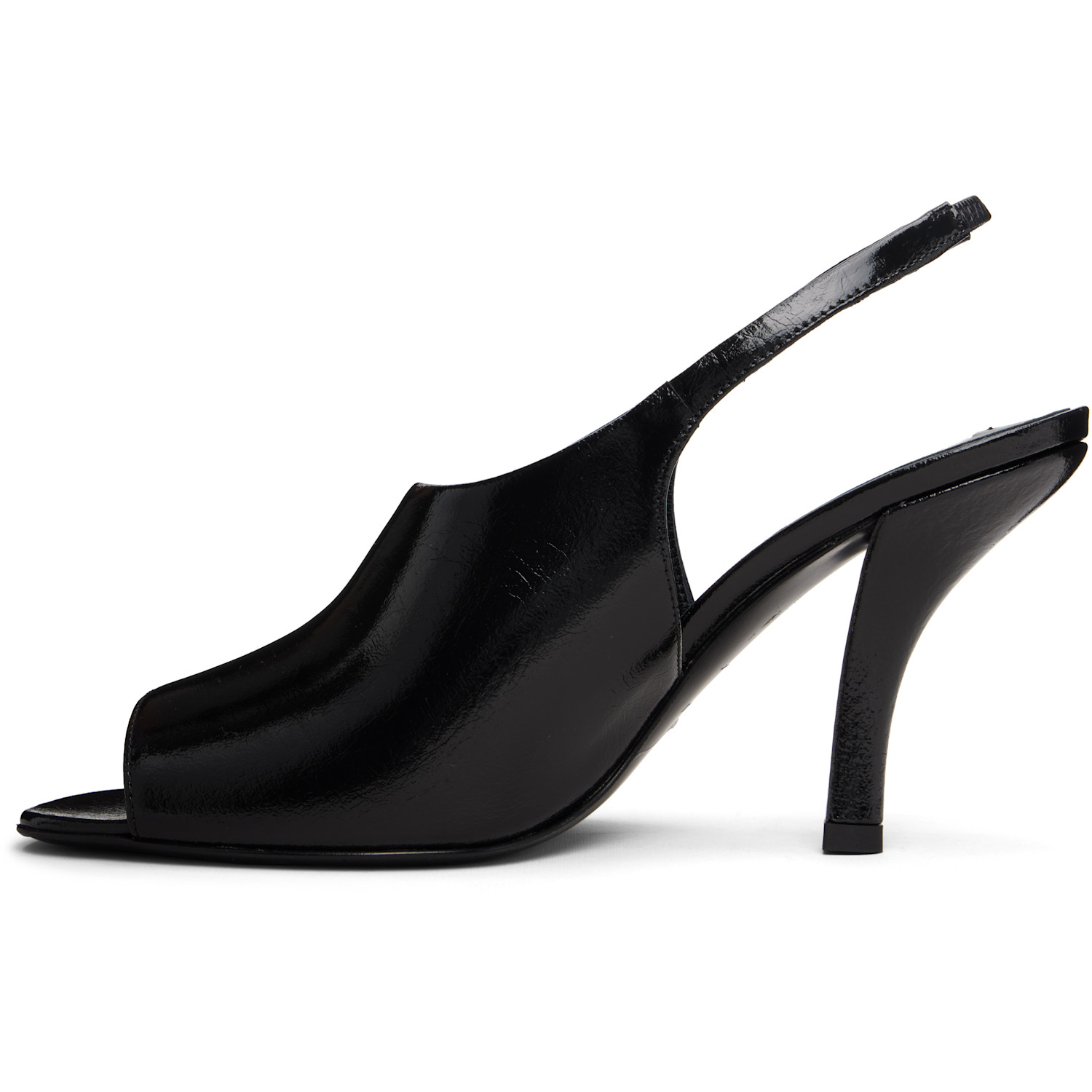  Toteme Black Contour Naplack Slingback Heeled Sandals 