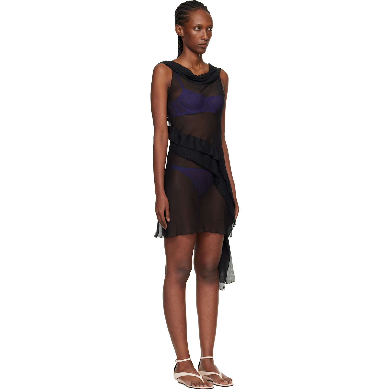  Gimaguas Black Boa Minidress 