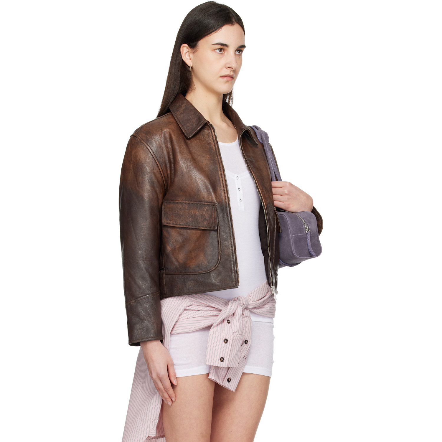  Gimaguas Brown Claudia Leather Jacket 