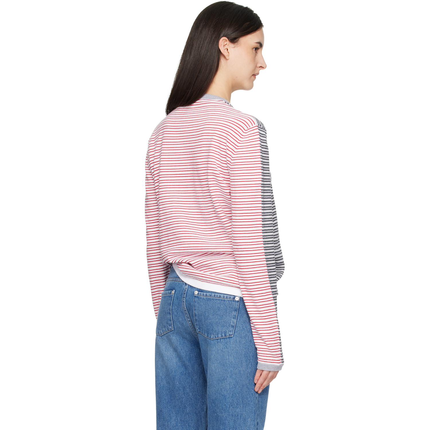  Gimaguas Gray & Red Pablo Stripes Sweater 