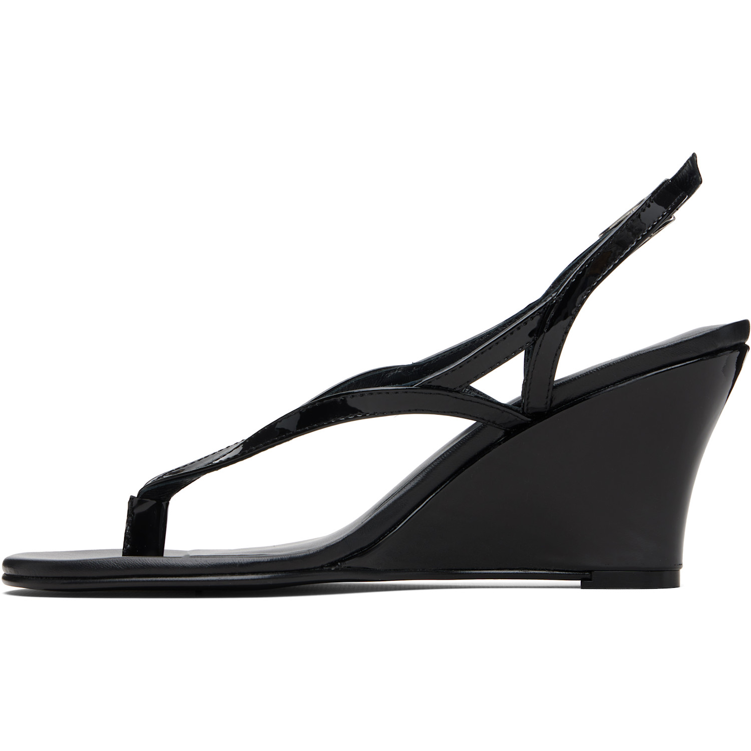  Gimaguas Black Wedge Heeled Sandals 