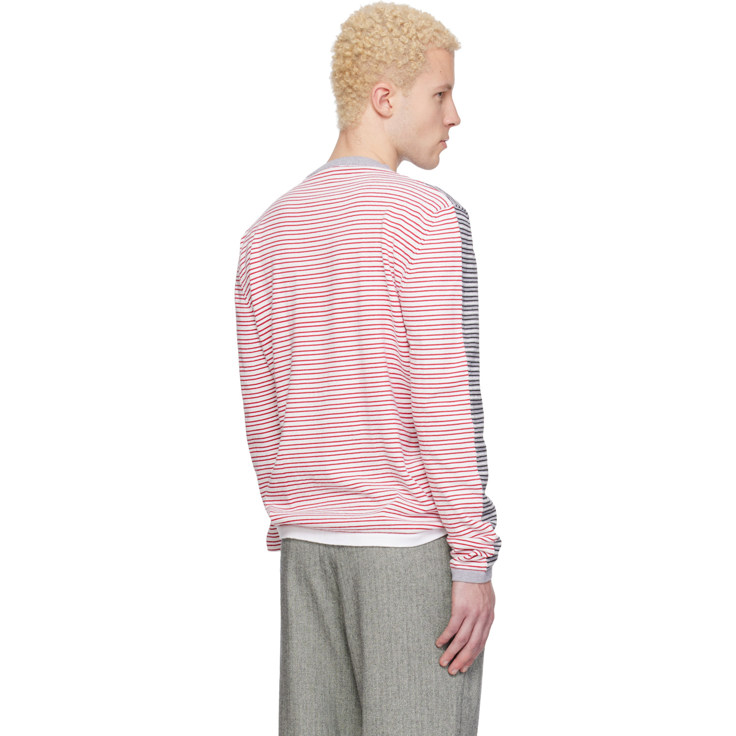  Gimaguas Gray & Red Pablo Stripes Sweater 