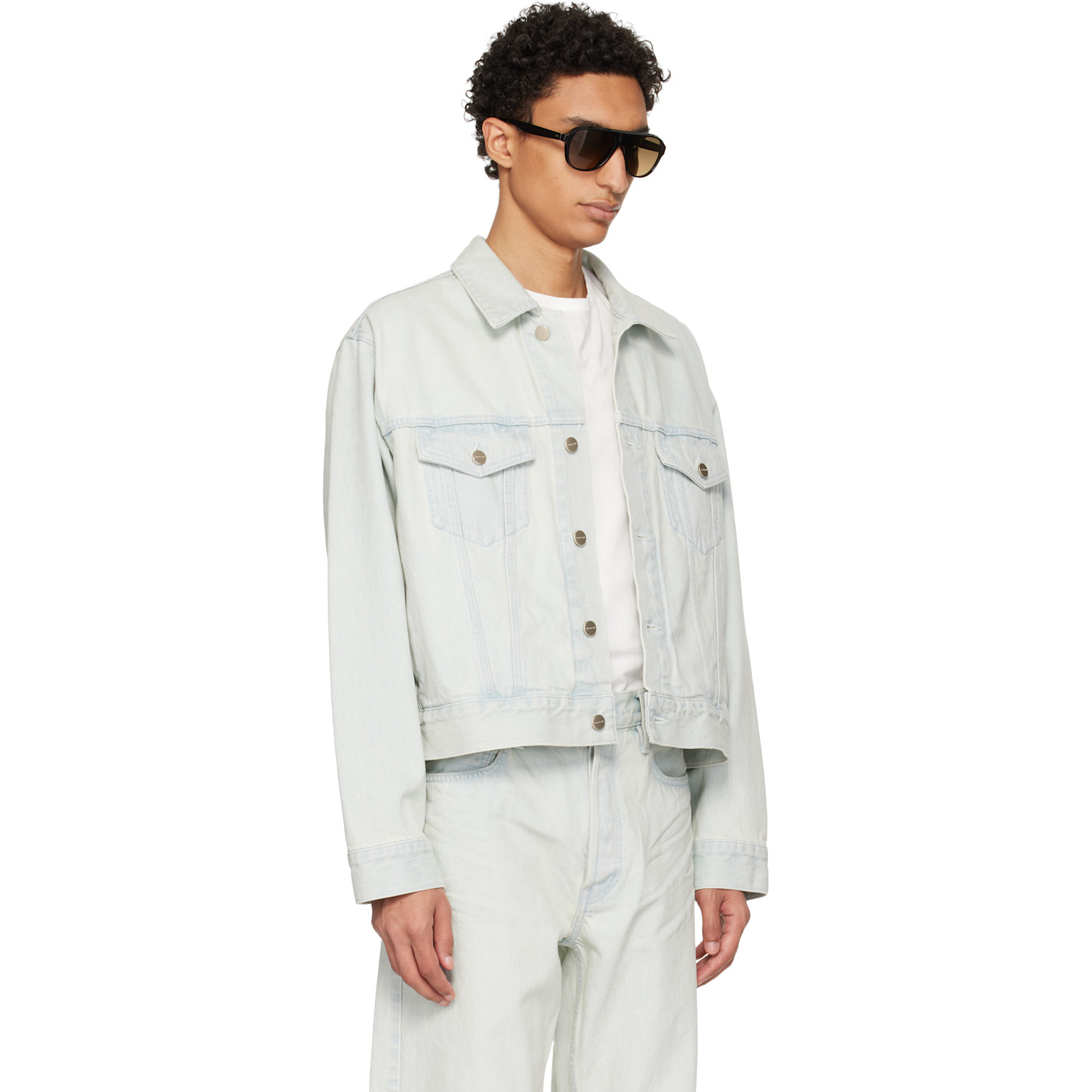  Fear Of God Blue Bleached Denim Classic Trucker Jacket 