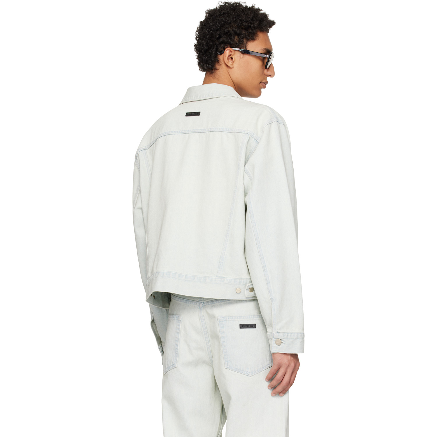  Fear Of God Blue Bleached Denim Classic Trucker Jacket 