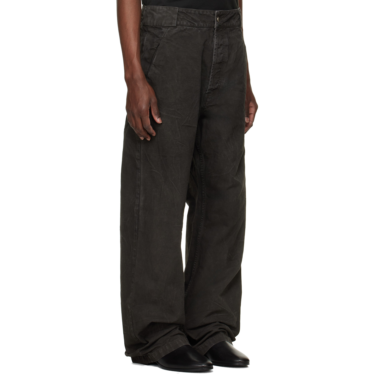  Fear Of God Black Washed Canvas Utility Jeans 