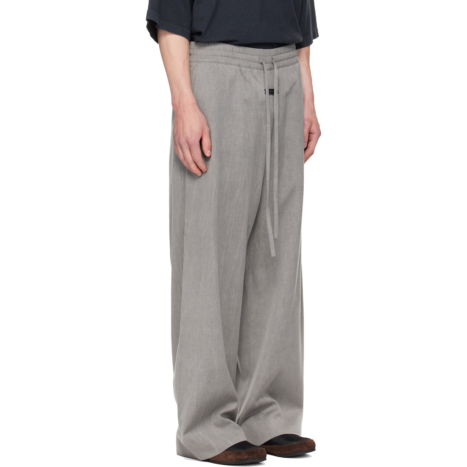  Fear Of God Gray Wide Leg Drawstring Trousers 