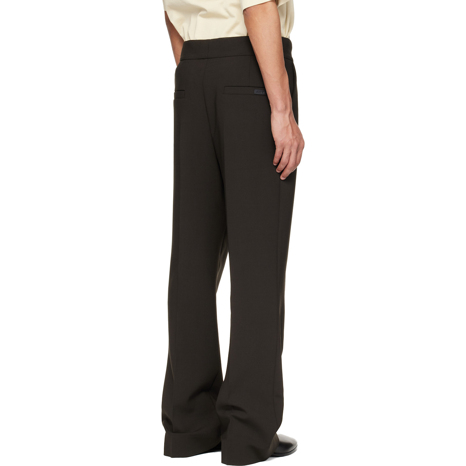  Fear Of God Brown Double Weave Wool Tailored Flared Trousers 