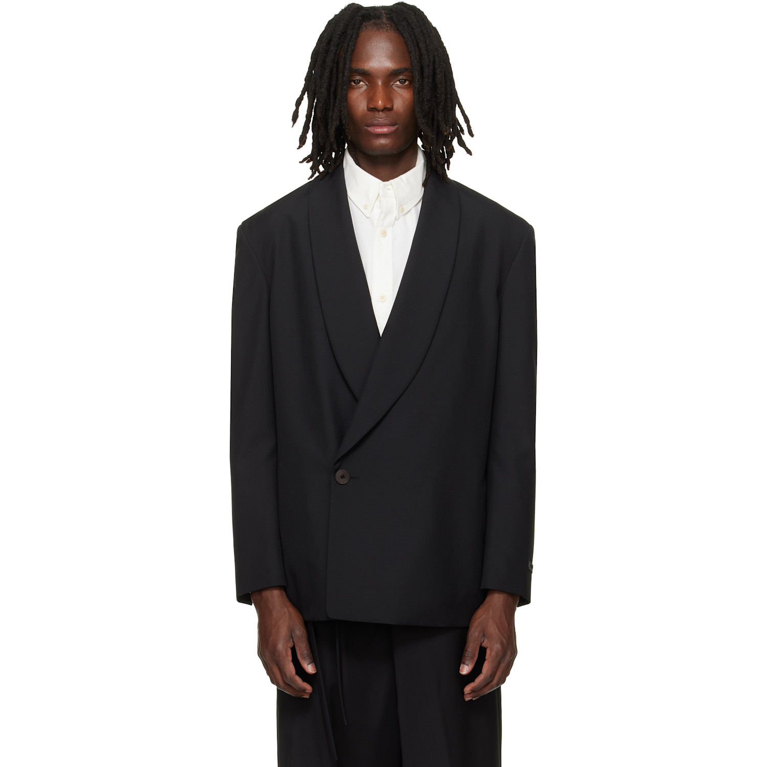 Fear of God Black Double-Breasted Shawl Collar Blazer